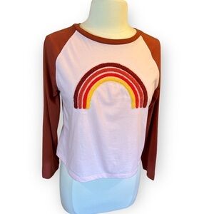 Arizona Jean Co Girls Top Multicolor Chenille Rainbow Long Sleeve Juniors XL﻿﻿﻿﻿